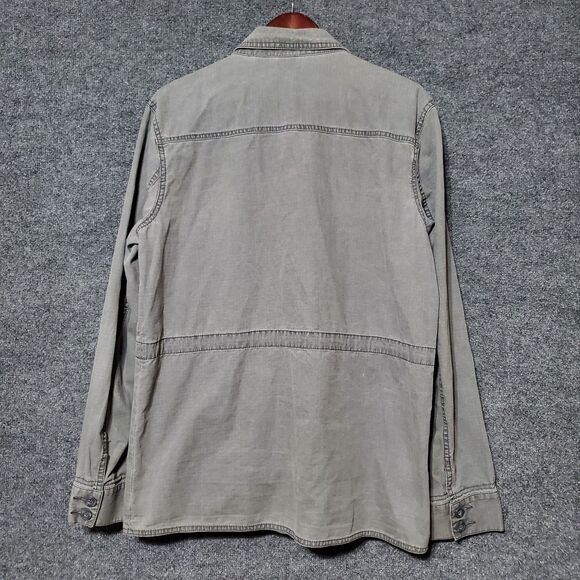 All-Son Chore Jacket Mens L Grey Military Barn Utility Pockets Y2K Grunge - Picture 5 of 16